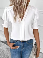 Vera - Blouse met korte mouwen en v-hals dames