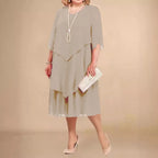 Elegante cocktailjurk dames midi voor bruiloft en gala