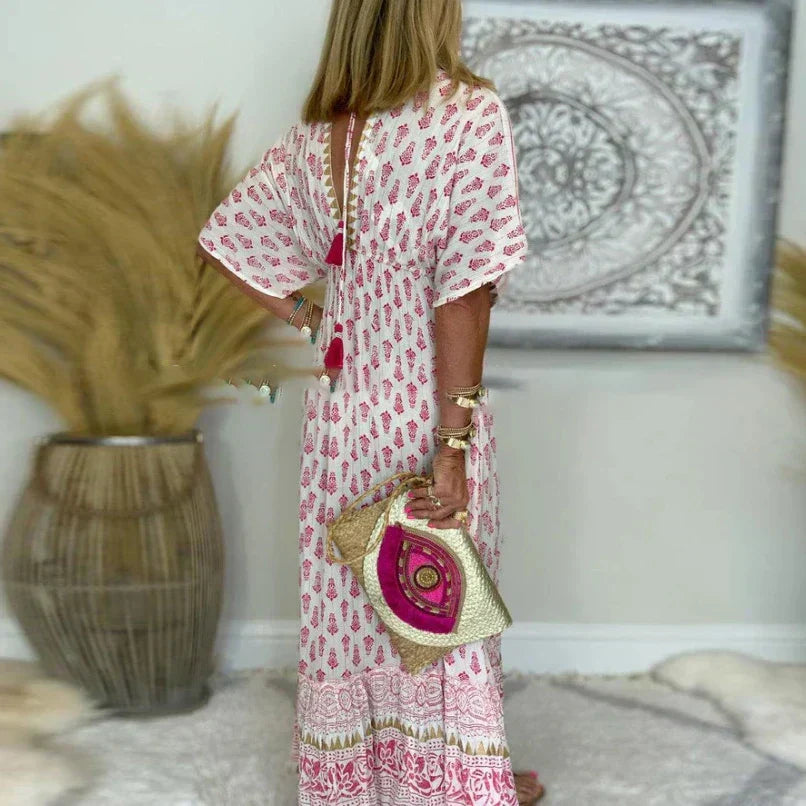 Joséphine - Bohemian maxi zomerjurk met bloemenprint dames