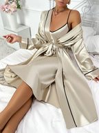 Mathiline - Tweedelige pyjama set met badjas en nachthemd dames