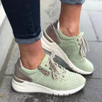 Lichtgewicht wandelschoenen dames met elastische veters, rits en antislipzool 1