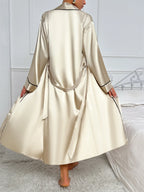 Mathiline - Tweedelige pyjama set met badjas en nachthemd dames