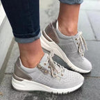 Lichtgewicht wandelschoenen dames met elastische veters, rits en antislipzool 11