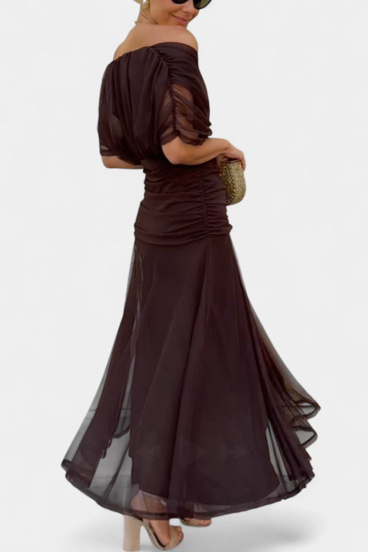 Clémence - Elegante midi jurk met off-shoulder dames