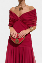 Clémence - Elegante midi jurk met off-shoulder dames
