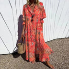Serafina - Bohemian maxi jurk met V-hals dames