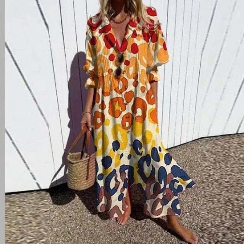 Serafina - Bohemian maxi jurk met V-hals dames