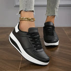Comfortabele sneakers dames met vetersluiting en flexibele zool 2