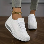 Comfortabele sneakers dames met vetersluiting en flexibele zool 4