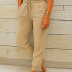 Giorgia - Casual cropped leisure broek met trekkoord dames