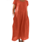Zoeline - Midi jurk met korte mouwen dames