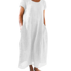 Zoeline - Midi jurk met korte mouwen dames