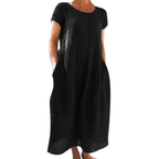 Zoeline - Midi jurk met korte mouwen dames