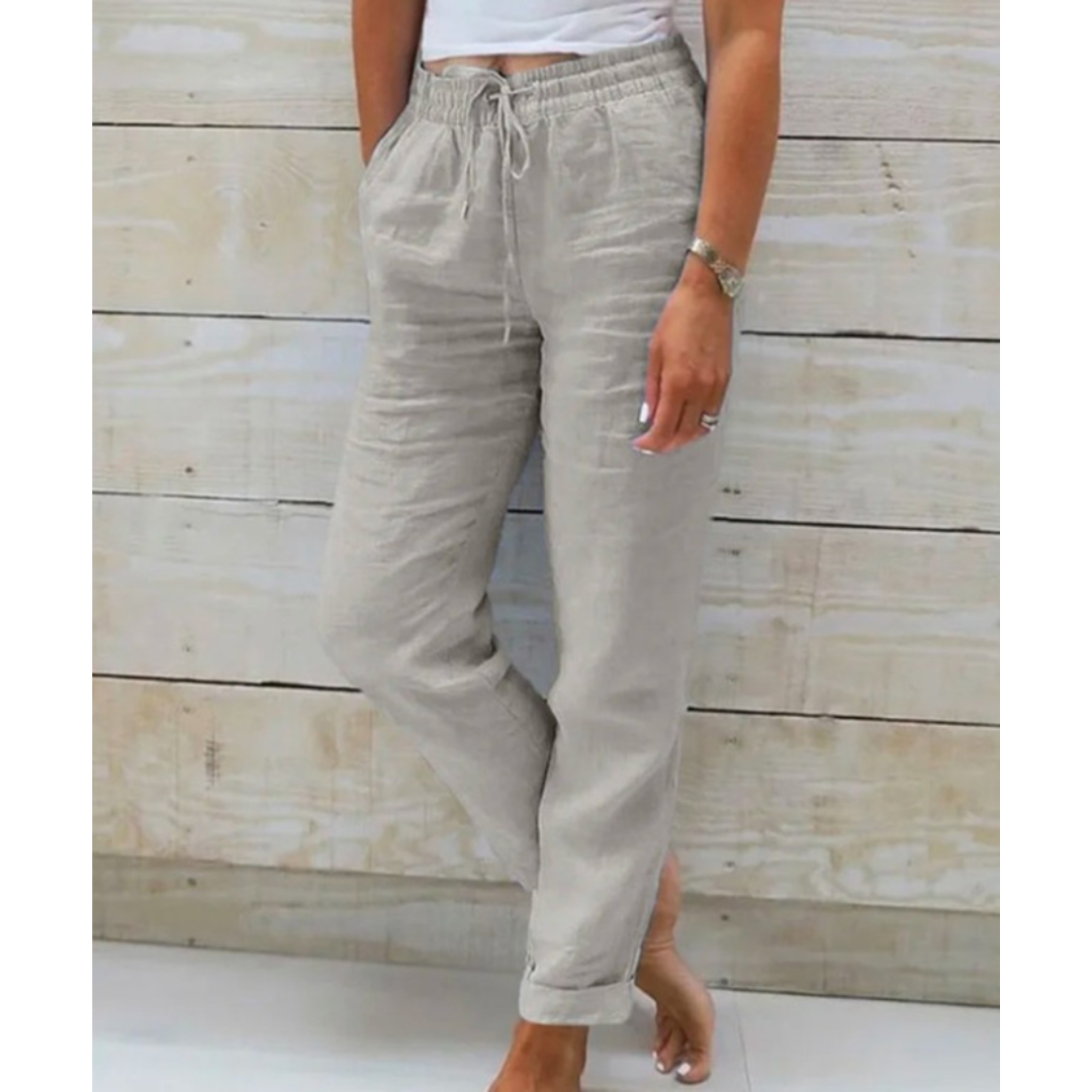 Giorgia - Casual cropped leisure broek met trekkoord dames