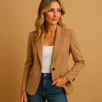 Blazer dames met enkele knoop, reverskraag en kleppenzakken voor werk en dagelijks gebruik 4