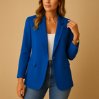 Blazer dames met enkele knoop, reverskraag en kleppenzakken voor werk en dagelijks gebruik 6