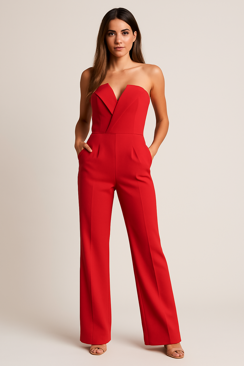 Lolise - Mouwloze jumpsuit met V-hals dames
