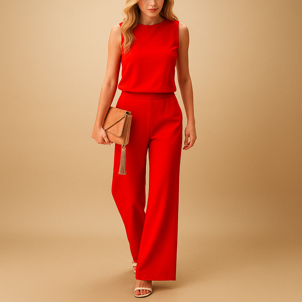 Annelle - Jumpsuit met wijde pijpen dames