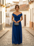 Sidonie - Lange zomerjurk met V-hals en rimpeleffect dames