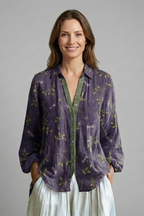 Blouse dames met doorknoopsluiting, manchetten en rechte zoom 3