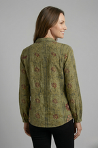 Blouse dames met doorknoopsluiting, manchetten en rechte zoom 7