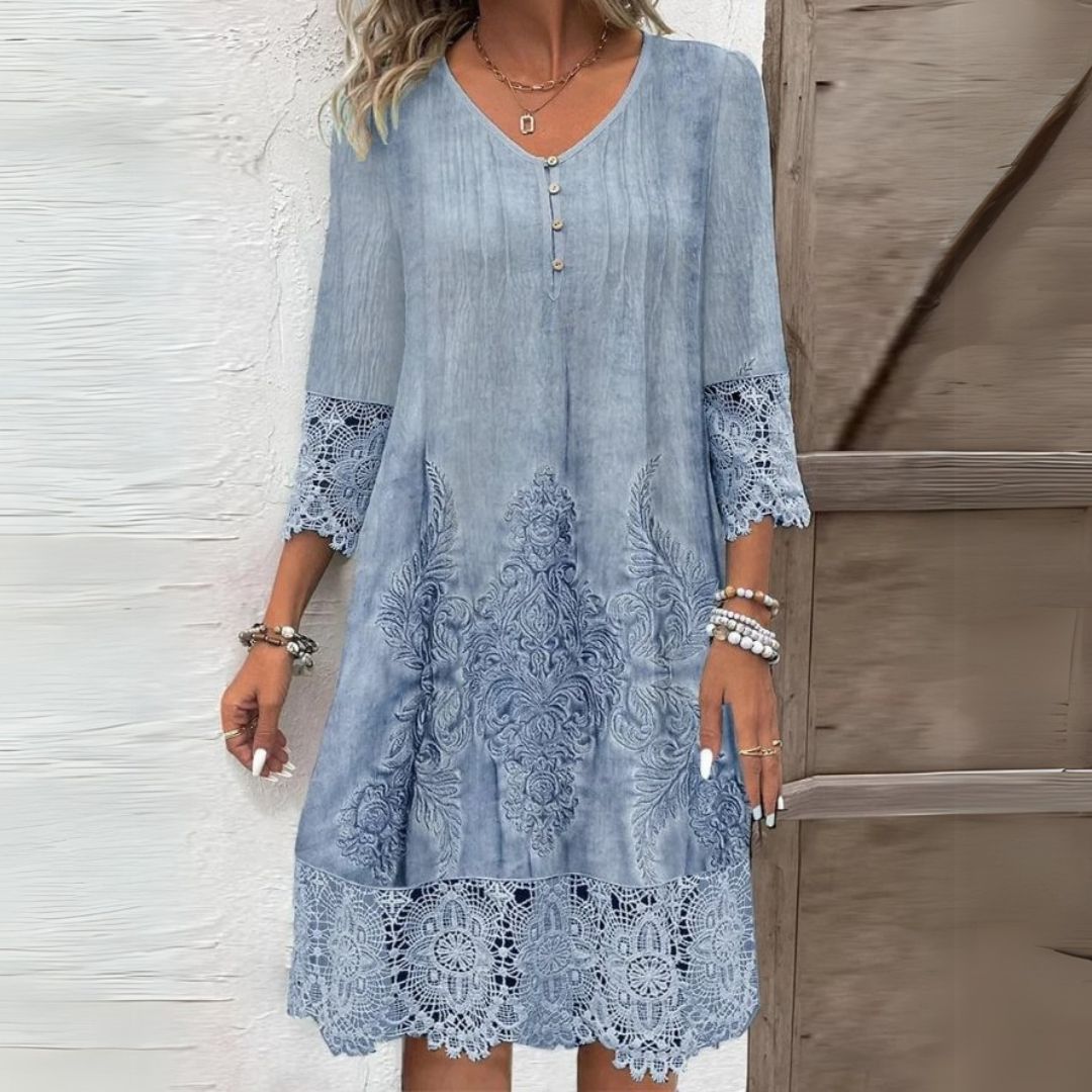 Camille - Midi jurk met bloemenprint dames