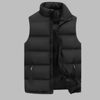 Bodywarmer heren gewatteerd met rits en opstaande kraag 1