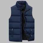 Bodywarmer heren gewatteerd met rits en opstaande kraag 2