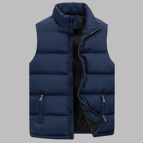 Bodywarmer heren gewatteerd met rits en opstaande kraag 2