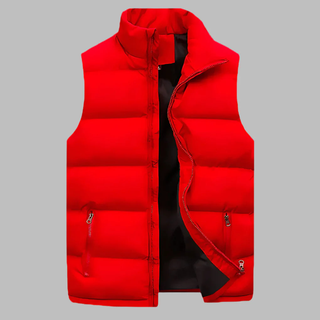 Bodywarmer heren gewatteerd met rits en opstaande kraag 3