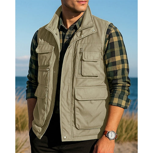Bodywarmer heren met opstaande kraag en meerdere zakken 3
