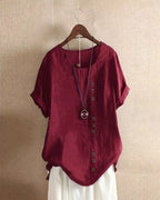 Federica - Zomerse blouse met korte mouwen en ronde hals dames