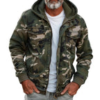 Camouflage jas heren met capuchon en borstzakken 4