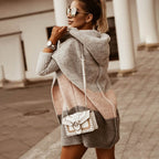 Cardigan dames met capuchon, rits en colorblock 7