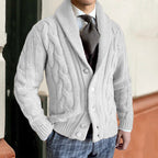 Cardigan heren met kabelmotief en sjaalkraag 5