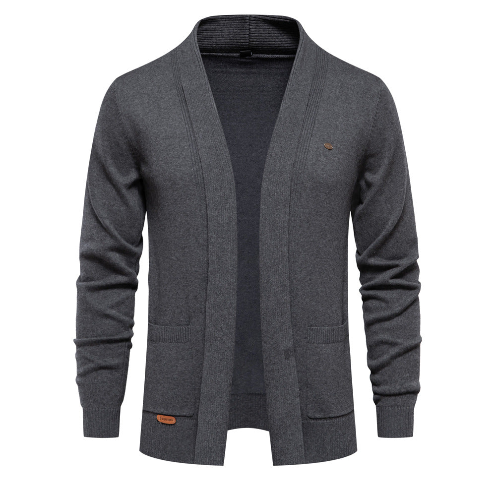 Cardigan heren met sjaalkraag en steekzakken 1