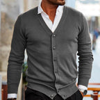 Casual heren cardigan met knopen en V-hals 4