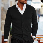 Casual heren cardigan met knopen en V-hals 5