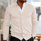 Casual heren cardigan met knopen en V-hals 6