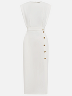 Florine - Elegante midi jurk met knopen dames