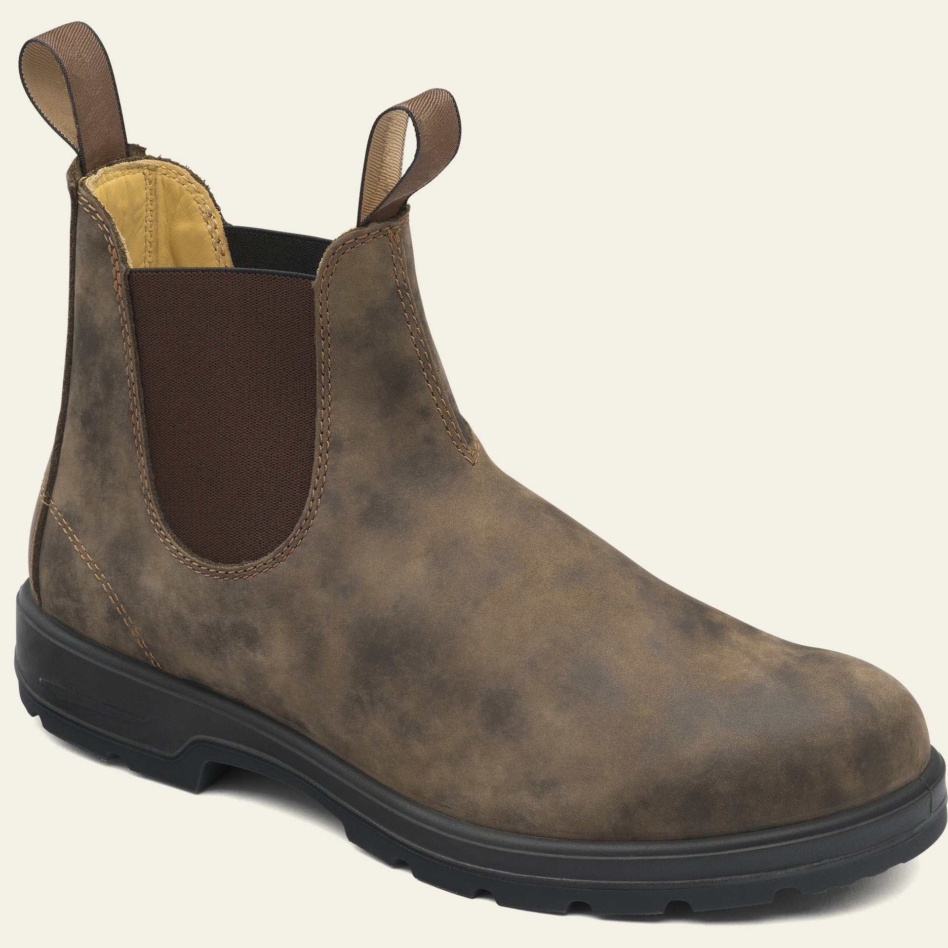 Chelsea boots heren van leer met grove zool 2