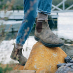 Chelsea boots heren van leer met grove zool 5