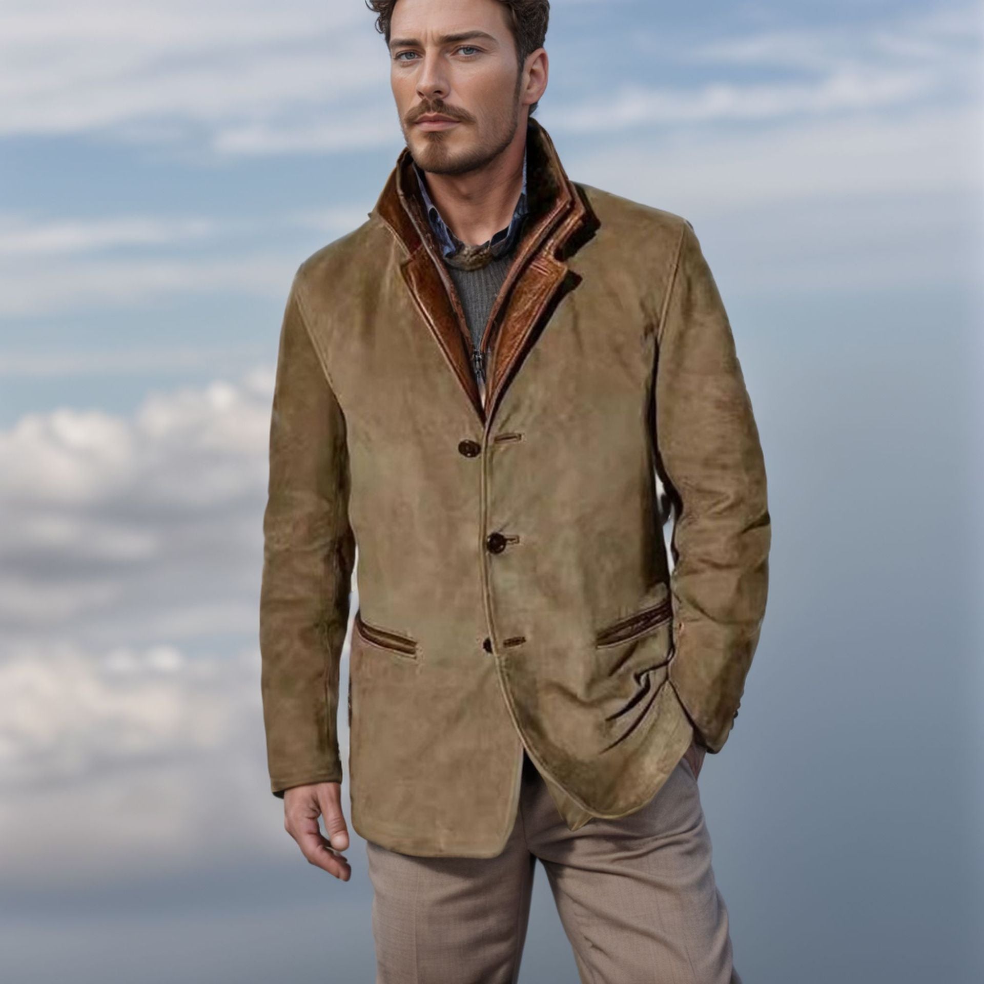 Colbert heren smart casual met reverskraag en knoopsluiting 4
