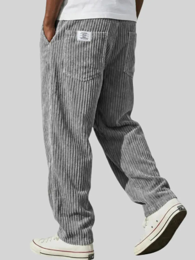 Corduroy broek heren met rechte pasvorm en elastische taille 1