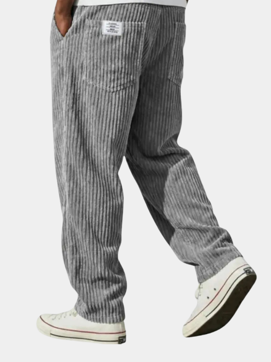 Corduroy broek heren met rechte pasvorm en elastische taille 10