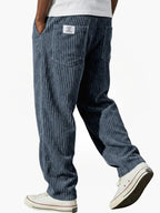 Corduroy broek heren met rechte pasvorm en elastische taille 2