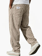 Corduroy broek heren met rechte pasvorm en elastische taille 3