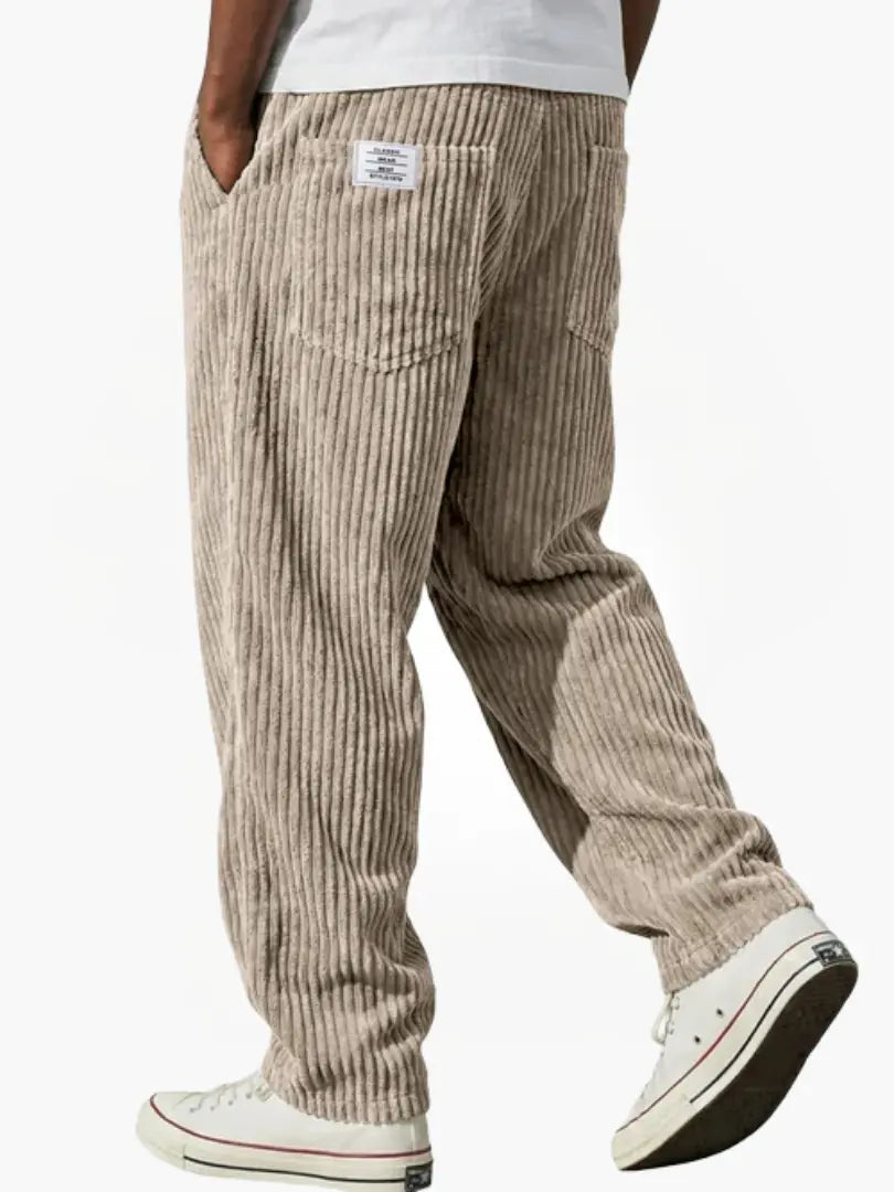 Corduroy broek heren met rechte pasvorm en elastische taille 3