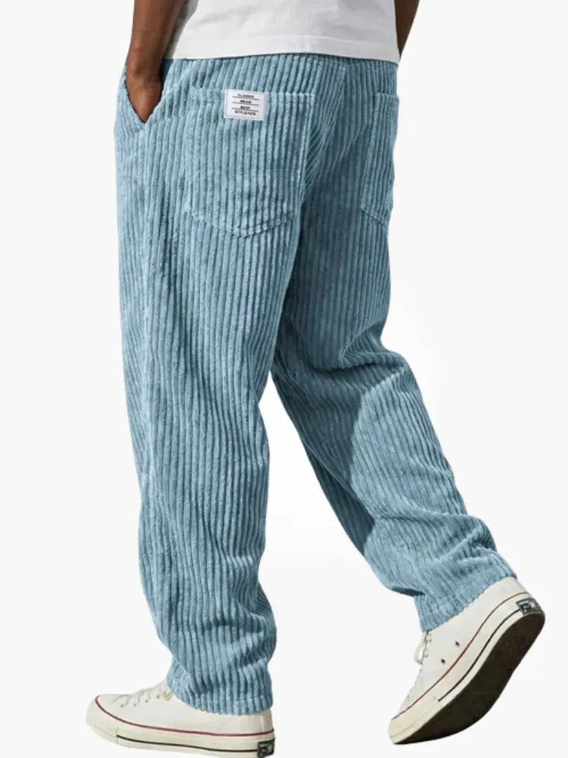 Corduroy broek heren met rechte pasvorm en elastische taille 4