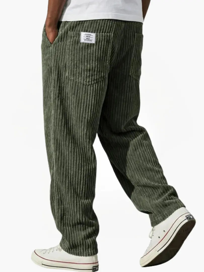 Corduroy broek heren met rechte pasvorm en elastische taille 8